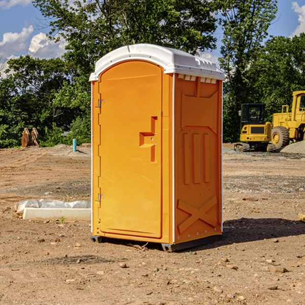 how often are the portable restrooms cleaned and serviced during a rental period in Dudley